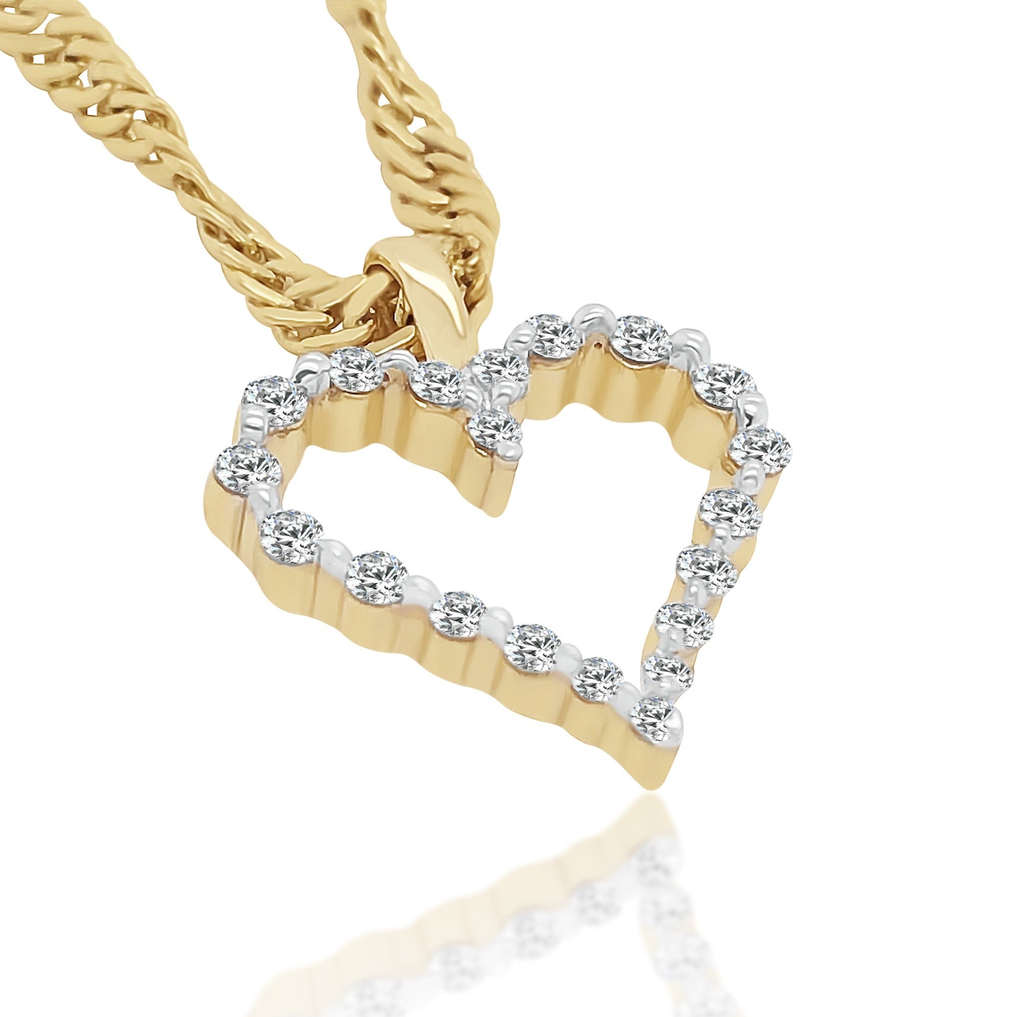 10ct Yellow Gold Heart Shape Diamond Pendant with 0.25ct TW Diamonds Gold Pendants 10ct Yellow Gold Heart Shape Diamond Pendant with 0.25ct TW Diamonds Gold Pendants