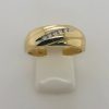 9ct Gold Gents Dome Look Ring With Line Of Diamonds