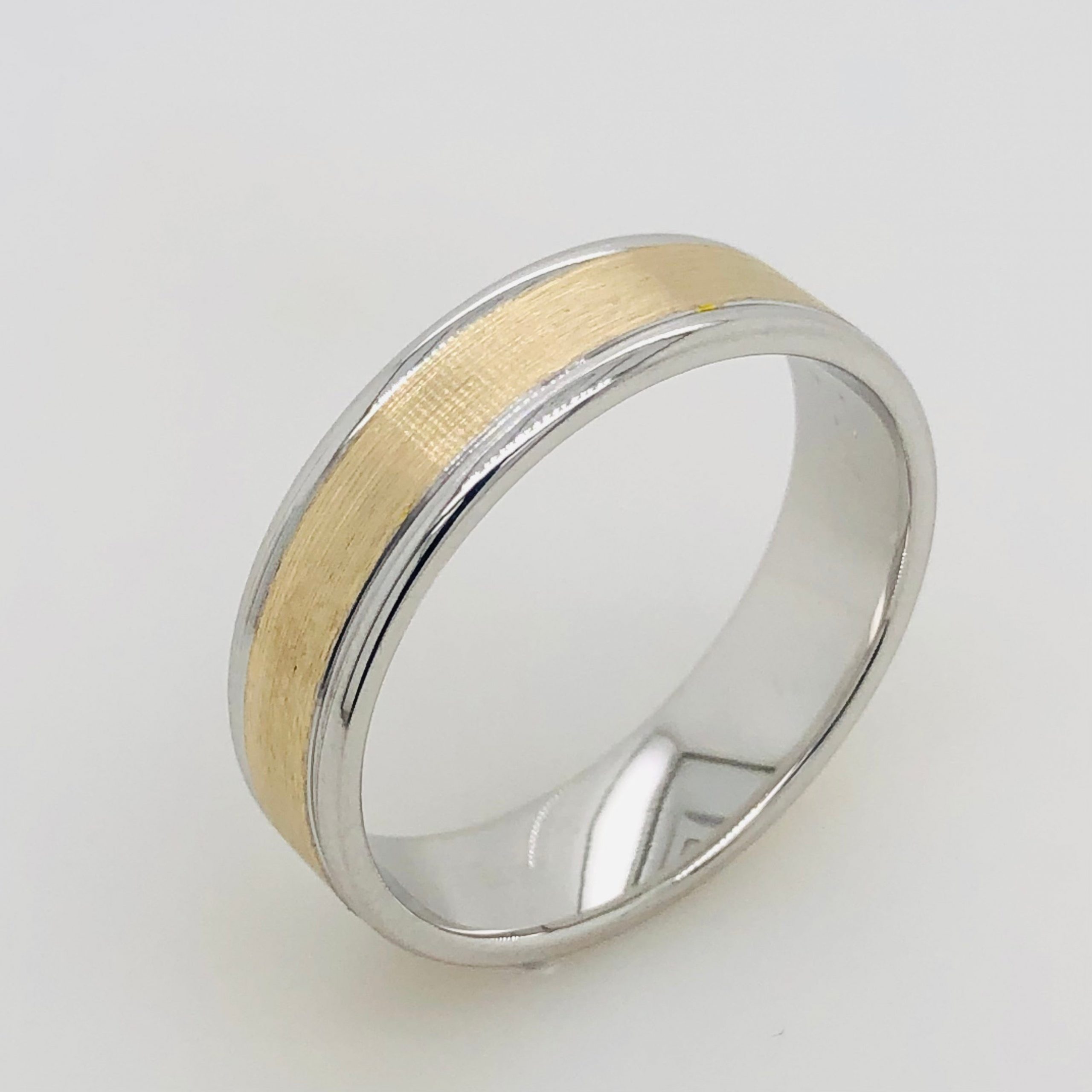 9ct White & Yellow Gold Wedding Ring 6mm Wide Gold Rings 