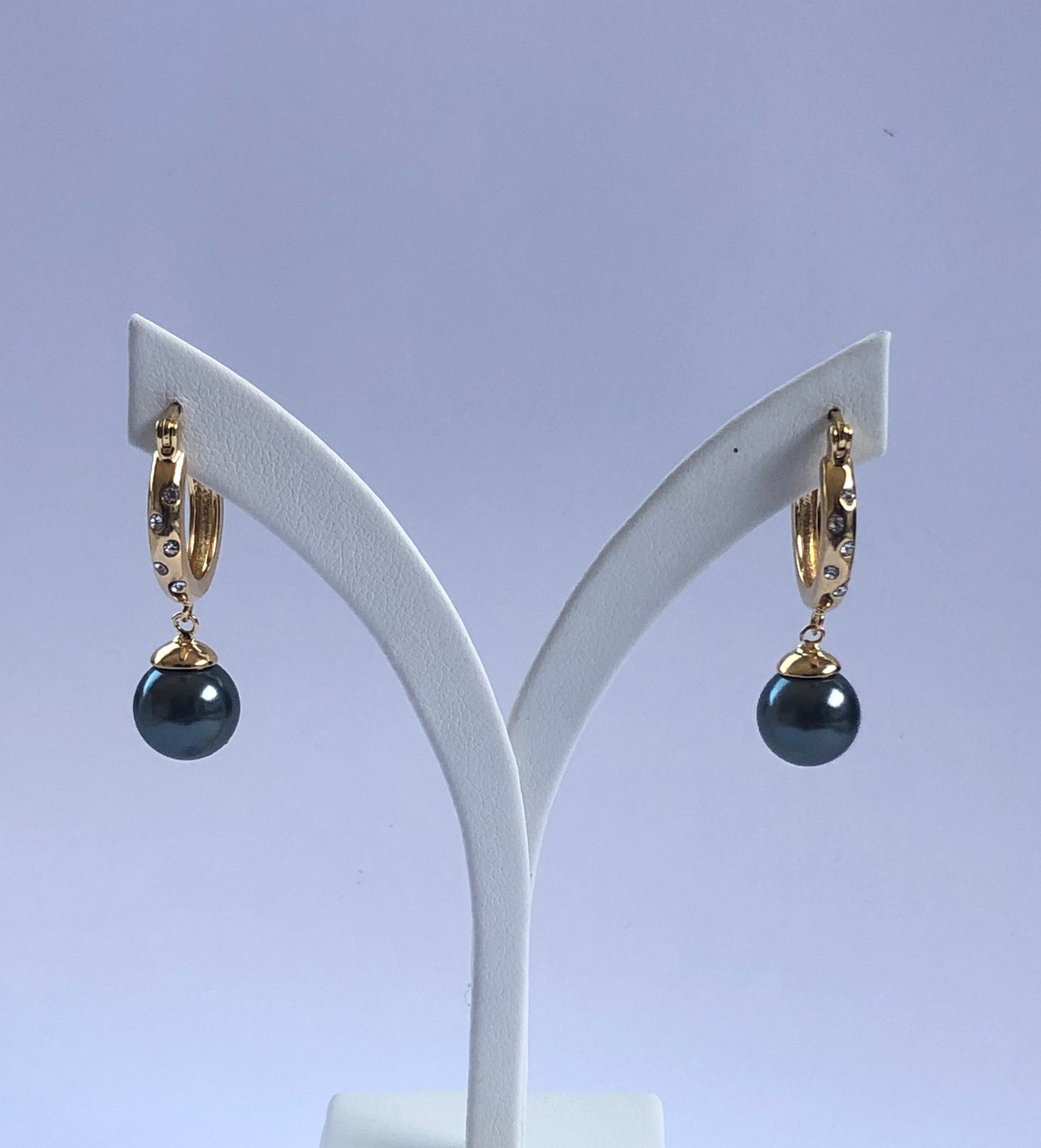 18ct Gold Plated Faux Pearl Hoop Earrings - 05 Fashion Jewellery 