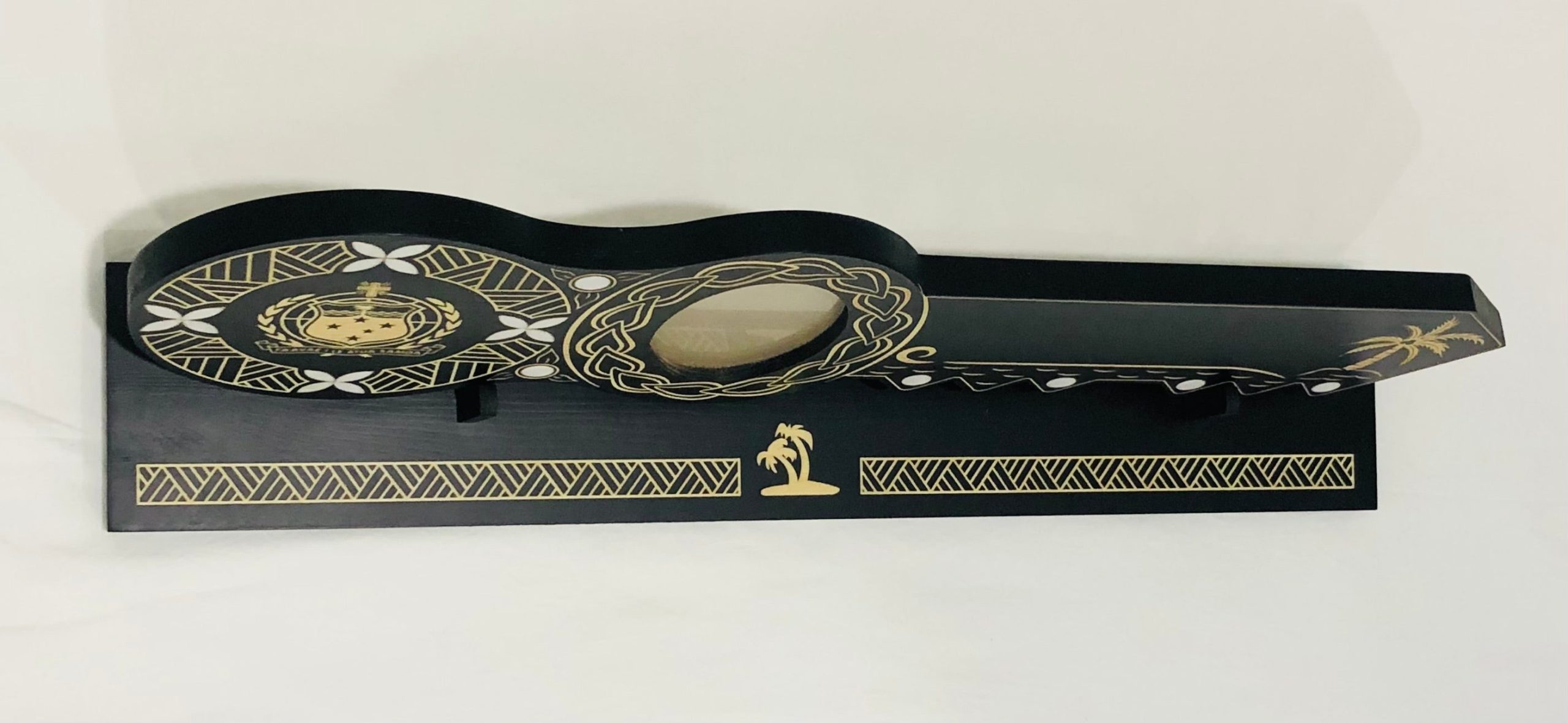 21st Island Design Key with Laser Engraved Patterns & Samoan Sila with White Mother Of Pearl Shell Inlays and Matching Stand - Design 2134 (Stand) 21st Keys 21st Island Design Key with Laser Engraved Patterns & Samoan Sila with White Mother Of Pearl Shell Inlays and Matching Stand - Design 2134 (Stand) 21st Keys