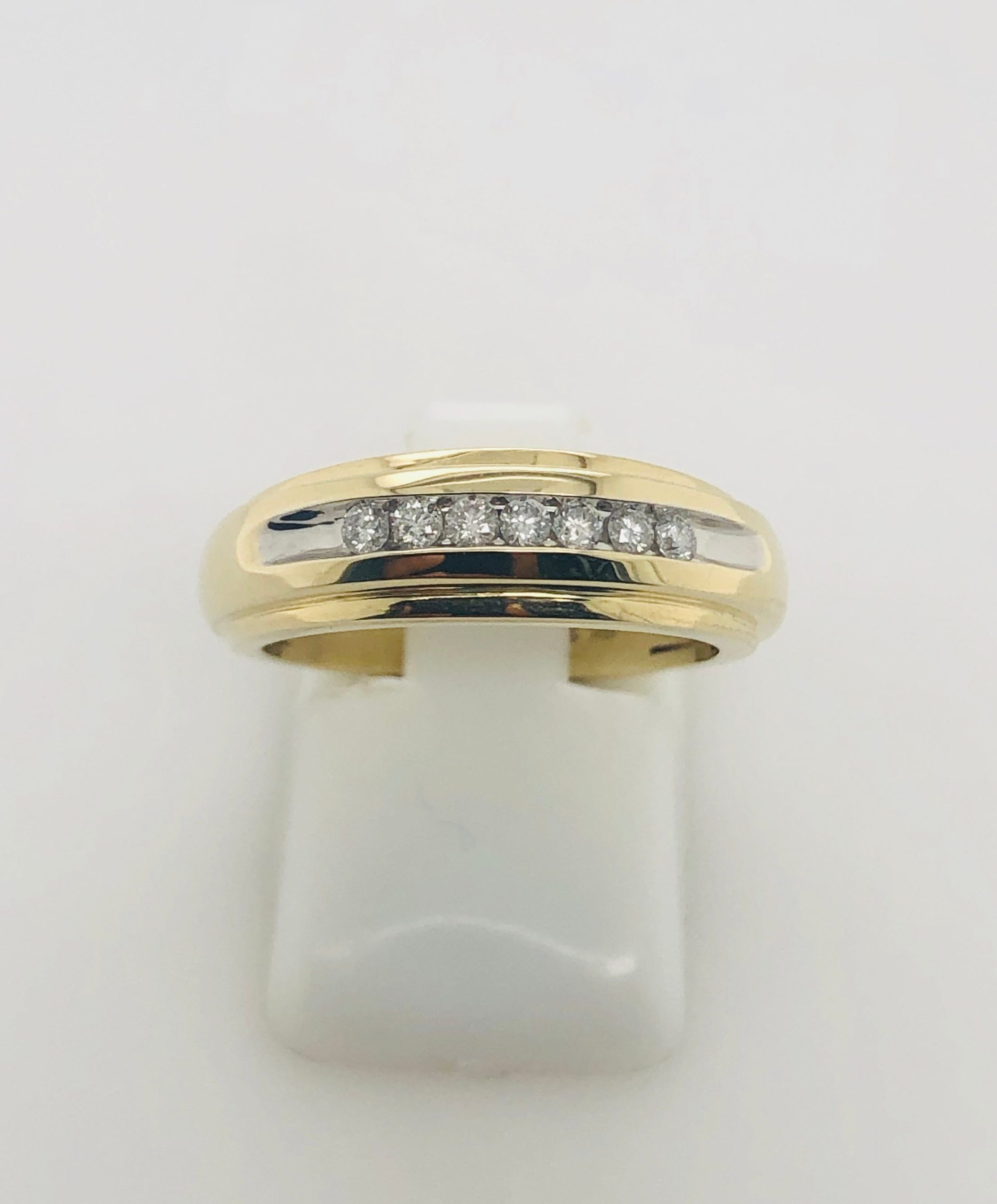 10ct Yellow Gold Channel Set Diamond Band 0.15ct Gold Rings 