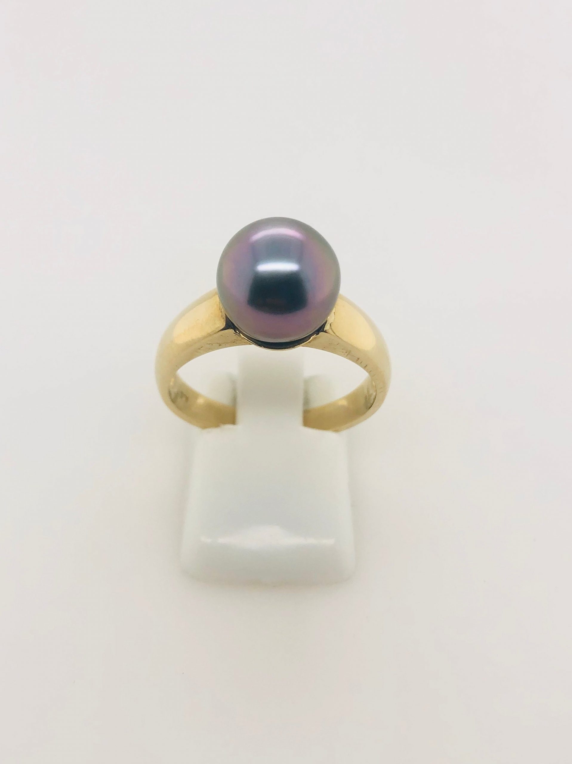 9ct Gold Tahitian Black Pearl Ring 04 Gold Pearl Jewellery, Pearl Jewellery 