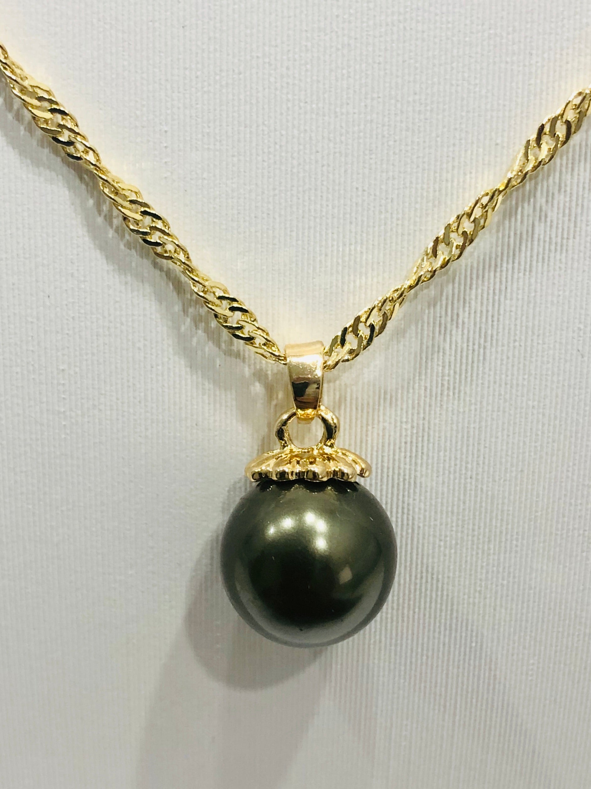 18ct Gold Plated Faux Pearl Pendant - 07 Fashion Jewellery 
