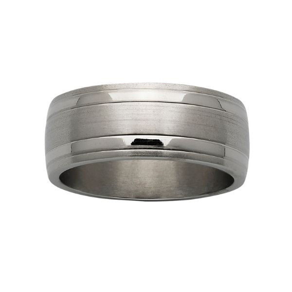 Titanium Brushed & Polished 9mm Wide Wedding Ring Gold Rings, Men's Gold Rings 