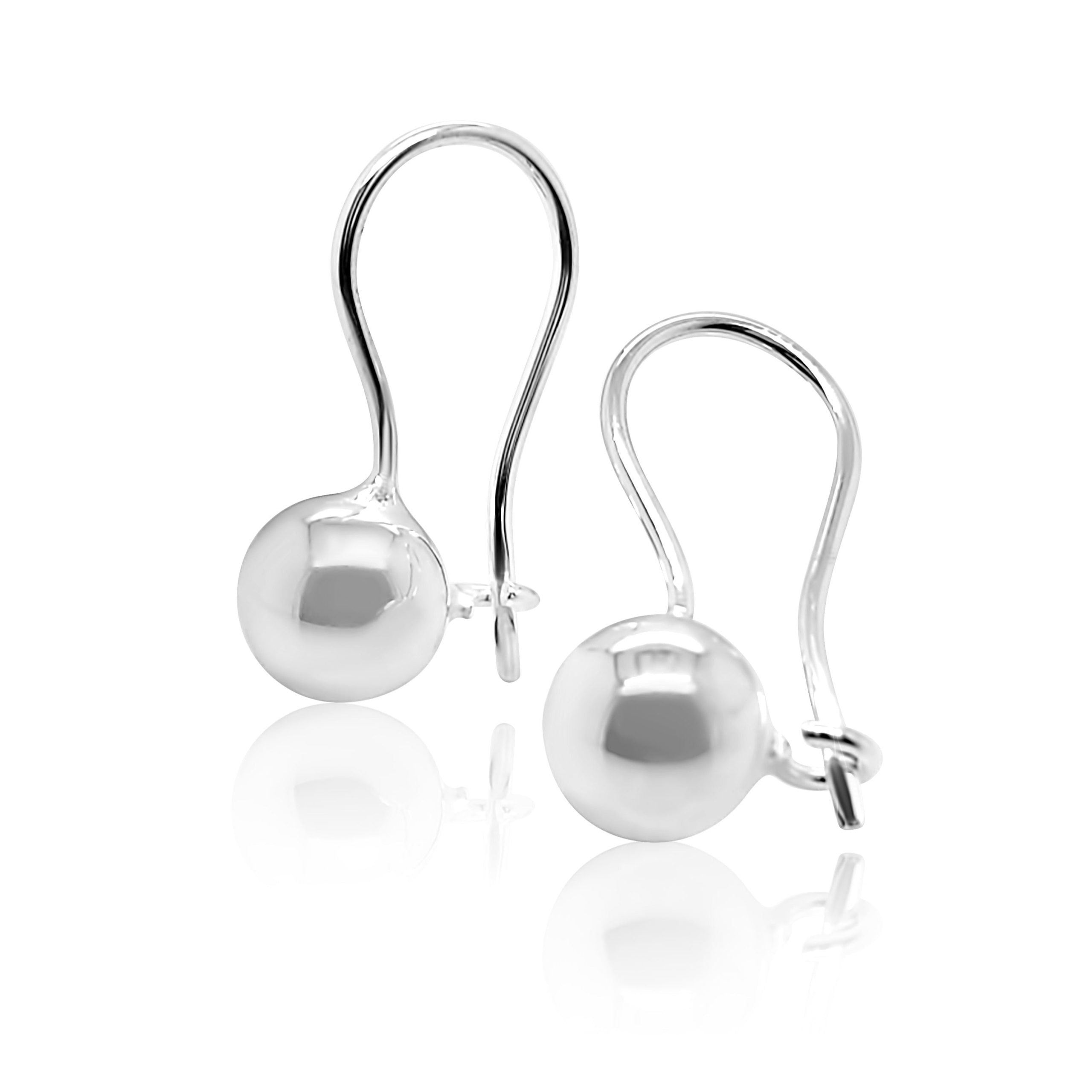 Sterling Silver 8mm Euroball Earrings STERLING SILVER EARRINGS 