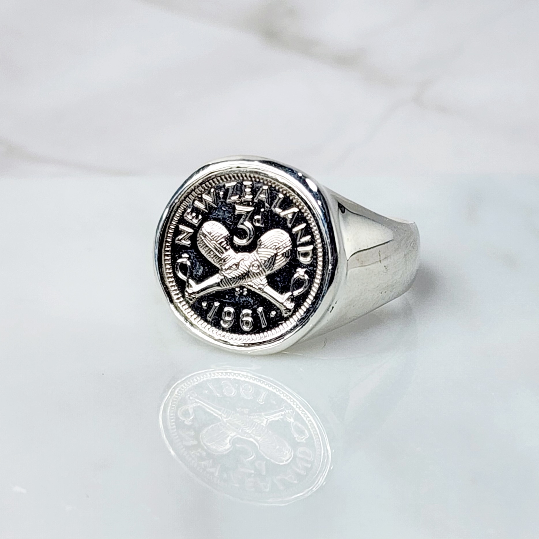 1961 Threepence Ring in Sterling Silver Sterling Silver Rings 