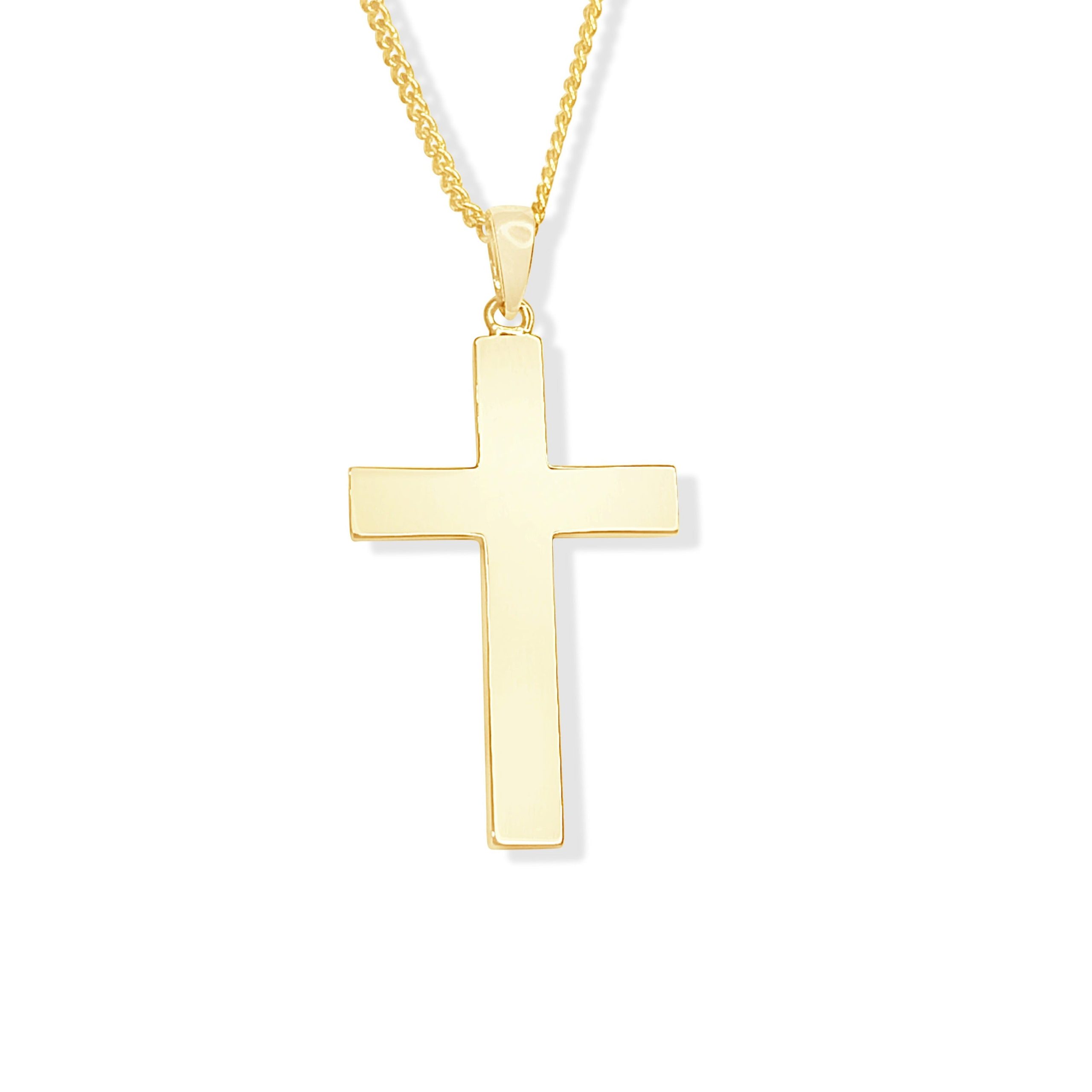 9ct Yellow Gold 19mm Cross Pendant Gold Pendants 