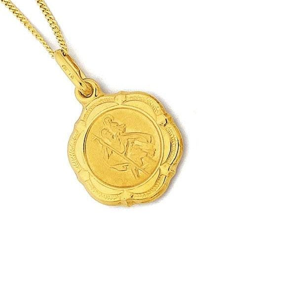 9ct Yellow Gold Saint Christopher Pendant 14x22mm Gold Pendants 