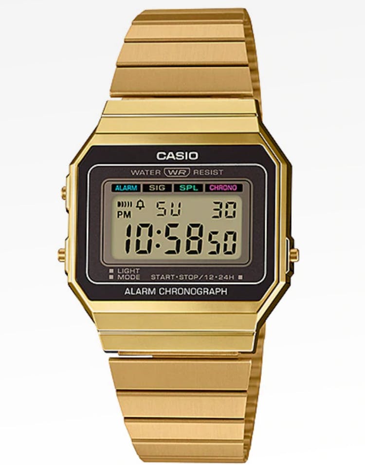 CASIO Digital Vintage WR, Gold Case & Band - A700WG-9ADF CASIO 