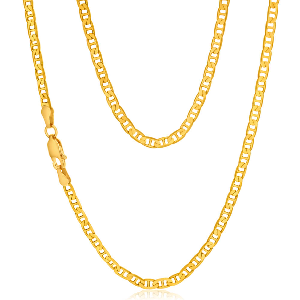 9ct Yellow Gold Super Flat 80 Gauge Anchor Chain With Bevelled Edge Gold Chain 
