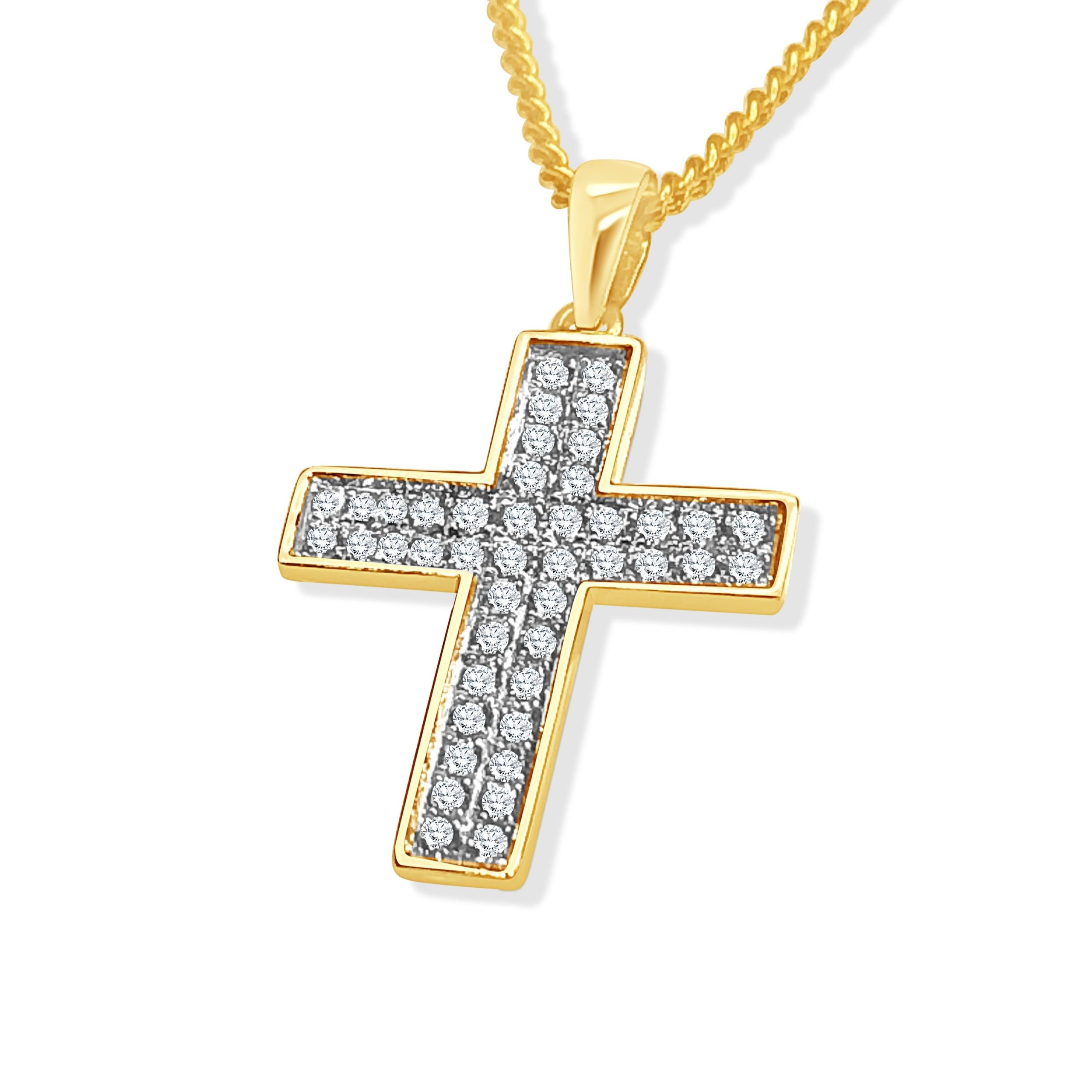 9ct Yellow Gold Cubic Zirconia Set Cross Pendant Gold Pendants 9ct Yellow Gold Cubic Zirconia Set Cross Pendant Gold Pendants