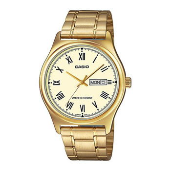 CASIO Gents Analog Day & Date Gold Case & Band - MTPV006G-9B CASIO