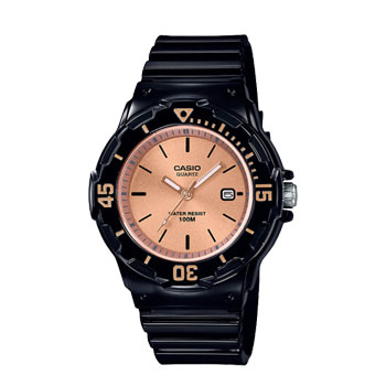 Casio Analogue Date Display Rose Gold Face - LRW200H-9E2 CASIO 