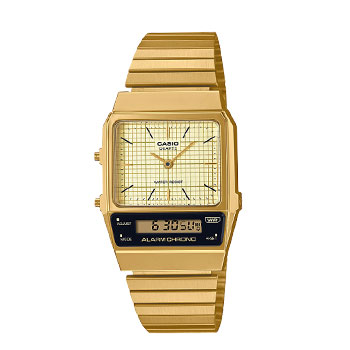 Casio Vintage Duo LCD Dial, Dual Time Gold Tone - AQ800EG-9A CASIO