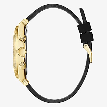 Guess Dynasty Gold Tone Case and Black Silicone Strap Watch - GW0418G2 GUESS Guess Dynasty Gold Tone Case and Black Silicone Strap Watch - GW0418G2 GUESS