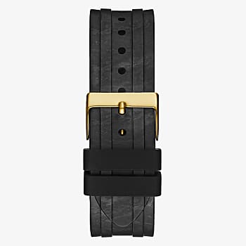 Guess Dynasty Gold Tone Case and Black Silicone Strap Watch - GW0418G2 GUESS Guess Dynasty Gold Tone Case and Black Silicone Strap Watch - GW0418G2 GUESS