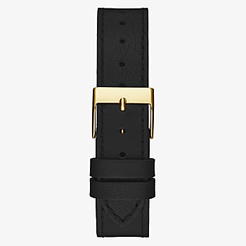 Guess Fame Womens Gold Tone Case & Genuine Black Leather Watch - GW0504L5 GUESS Guess Fame Womens Gold Tone Case & Genuine Black Leather Watch - GW0504L5 GUESS