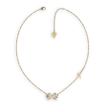 Guess Gold Plated Stainless Steel 22mm Bow On 16-18" Chain - UBN01322JWYG GUESS JEWELLERY 