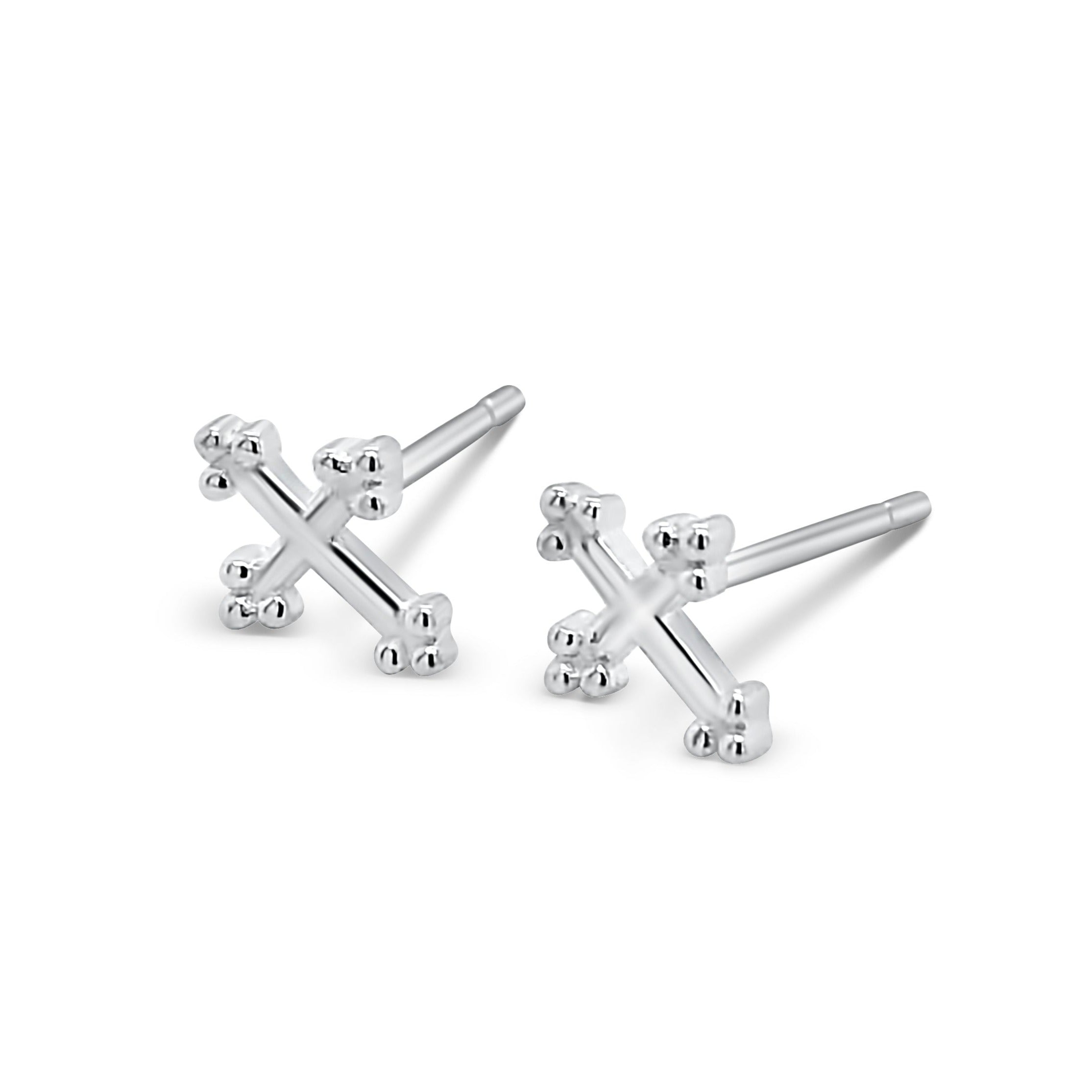 Sterling Silver Cross Stud Earrings STERLING SILVER EARRINGS 
