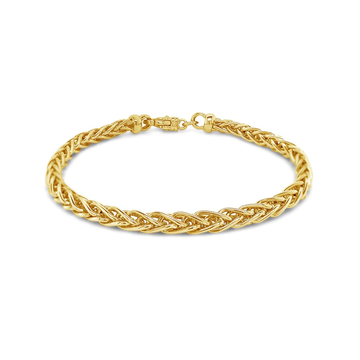 9ct Yellow Gold Wheatsheaf Link Bracelet with Parrot Clasp Gold Bracelets 