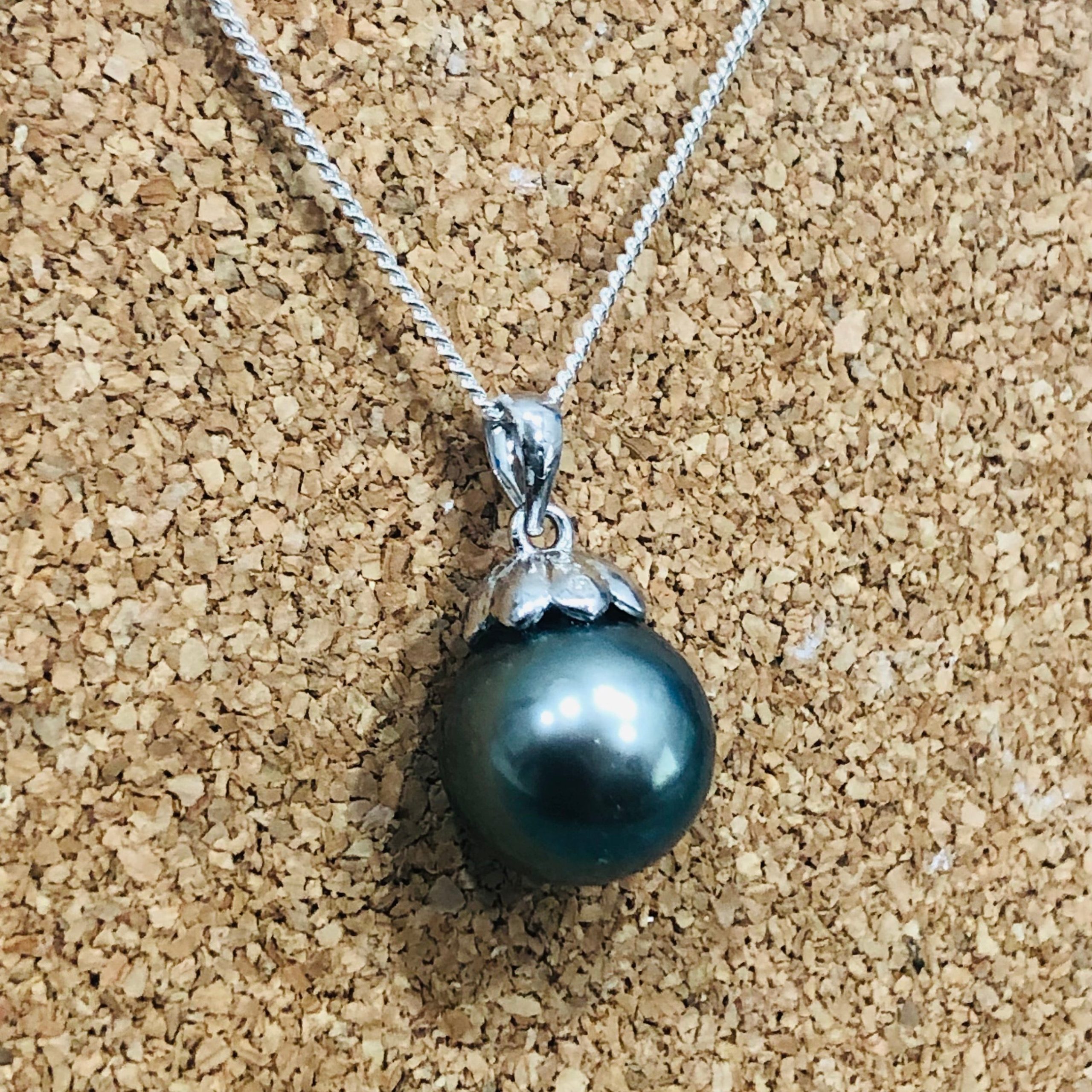 Sterling Silver 11.00-12.00mm Round Tahitian Pearl Pendant With Sterling Silver Chain Gold Pearl Jewellery, Pearl Jewellery, Sterling Silver Pearl Jewellery Sterling Silver 11.00-12.00mm Round Tahitian Pearl Pendant With Sterling Silver Chain Gold Pearl Jewellery, Pearl Jewellery, Sterling Silver Pearl Jewellery