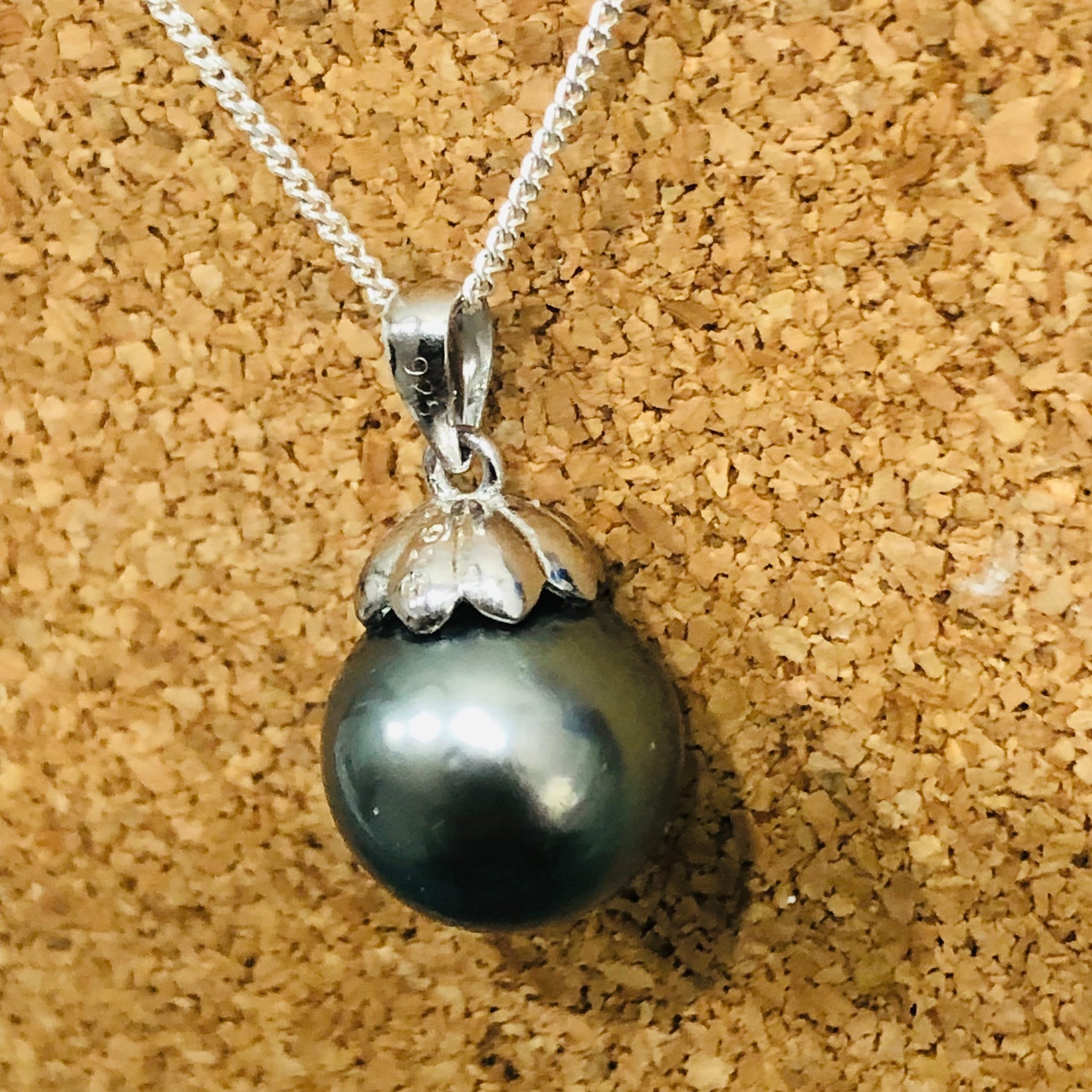 Sterling Silver 11.00-12.00mm Round Tahitian Pearl Pendant With Sterling Silver Chain Gold Pearl Jewellery, Pearl Jewellery, Sterling Silver Pearl Jewellery Sterling Silver 11.00-12.00mm Round Tahitian Pearl Pendant With Sterling Silver Chain Gold Pearl Jewellery, Pearl Jewellery, Sterling Silver Pearl Jewellery