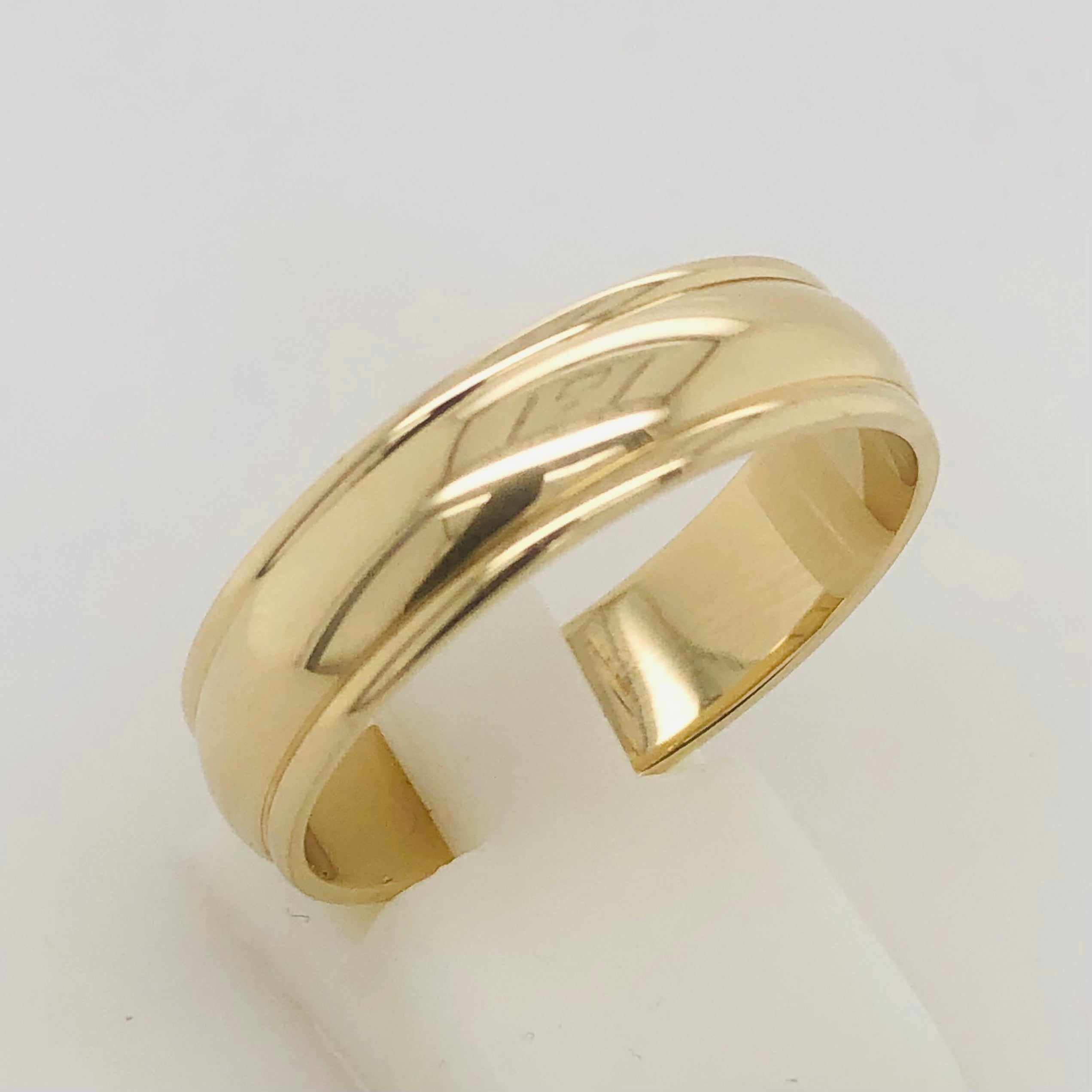 9ct Yellow Gold 6mm Wide Wedding Band Gold Rings, Men's Gold Rings 
