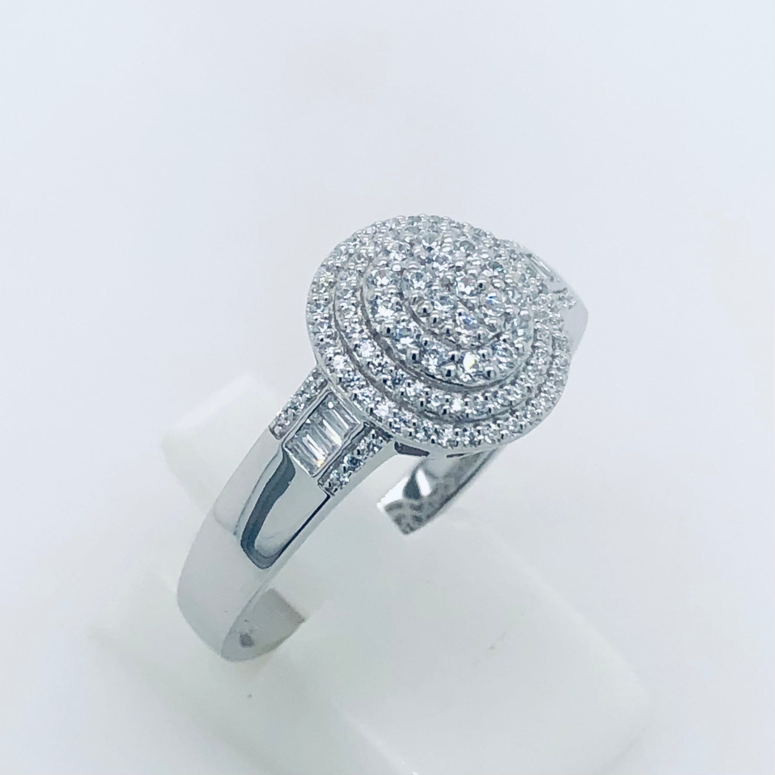 Sterling Silver Cocktail Cluster Ring With Cubic Ziconia Setting Sterling Silver Rings 