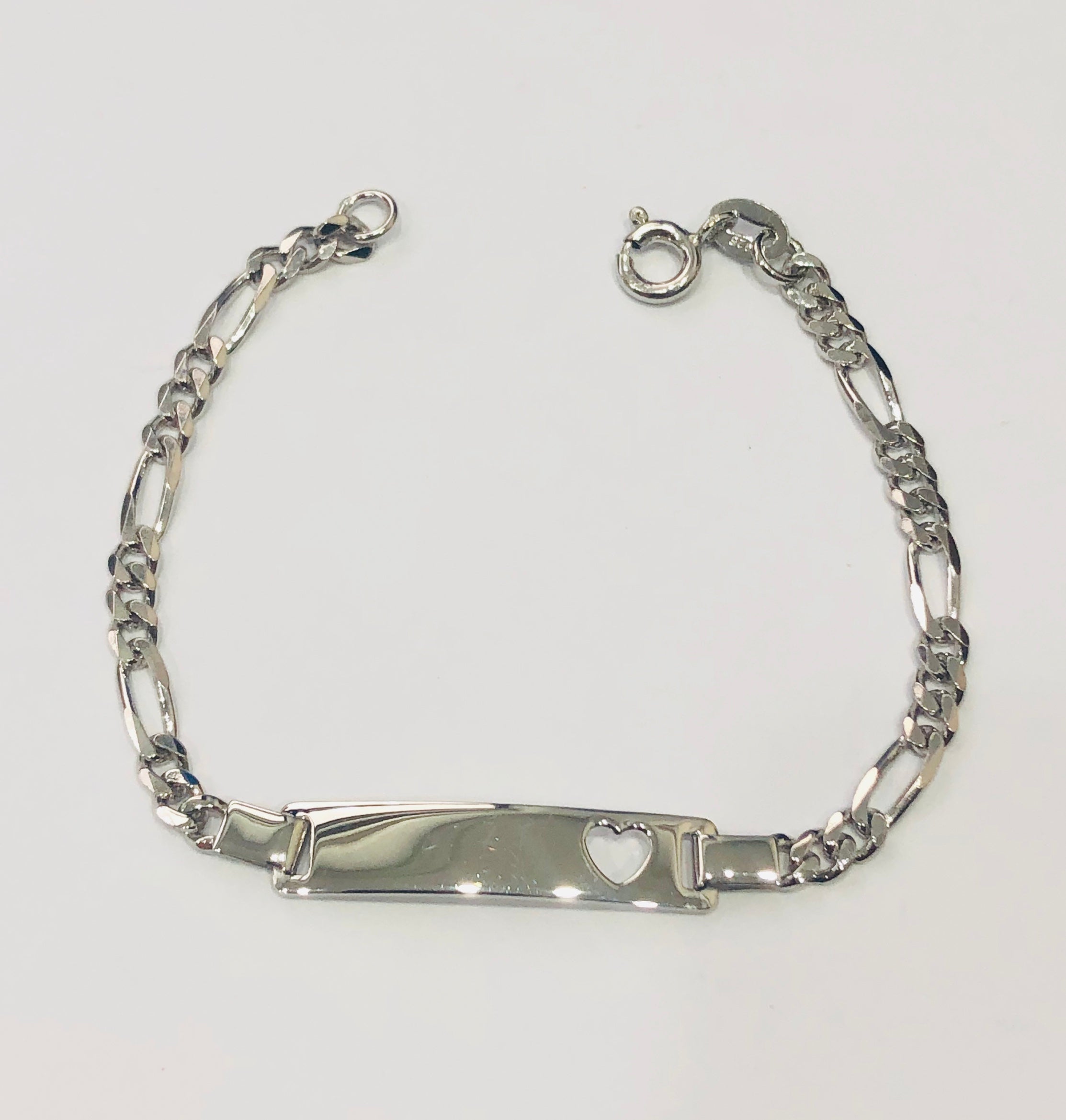 Sterling Silver Kids ID Bracelet 15cm - 07 Sterling Silver Bracelets 