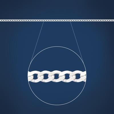 Sterling Silver FBSCD80 Flat Bevelled Diamond Cut Curb Sterling Silver Chains Sterling Silver FBSCD80 Flat Bevelled Diamond Cut Curb Sterling Silver Chains