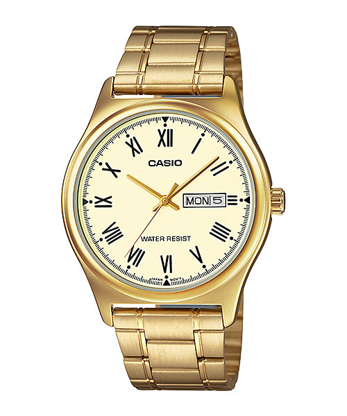 CASIO Gents Analog Day & Date Gold Case & Band - MTPV006G-9B CASIO CASIO Gents Analog Day & Date Gold Case & Band - MTPV006G-9B CASIO