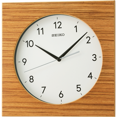 Seiko Square Wooden Wall Clock With White Dial - QXA766-B Seiko 