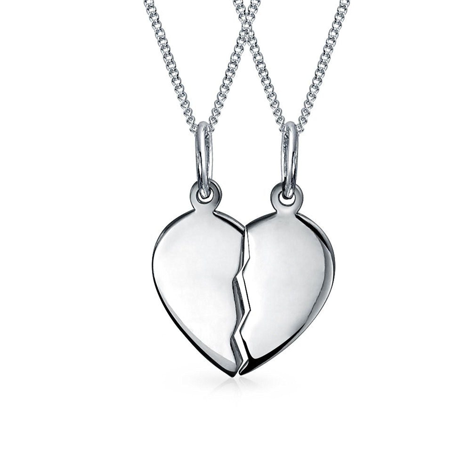 Sterling Silver Split Heart Pendant 27mm x 19mm - 017 Sterling Silver Pendants 