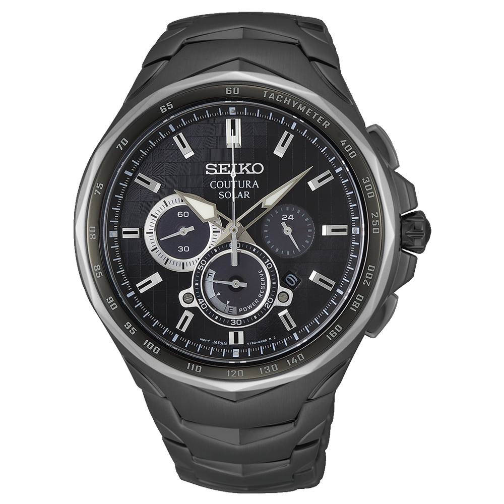 Seiko Gents Coutura Solar Chronograph Gunmetal Colour - SSC755P1 Seiko 