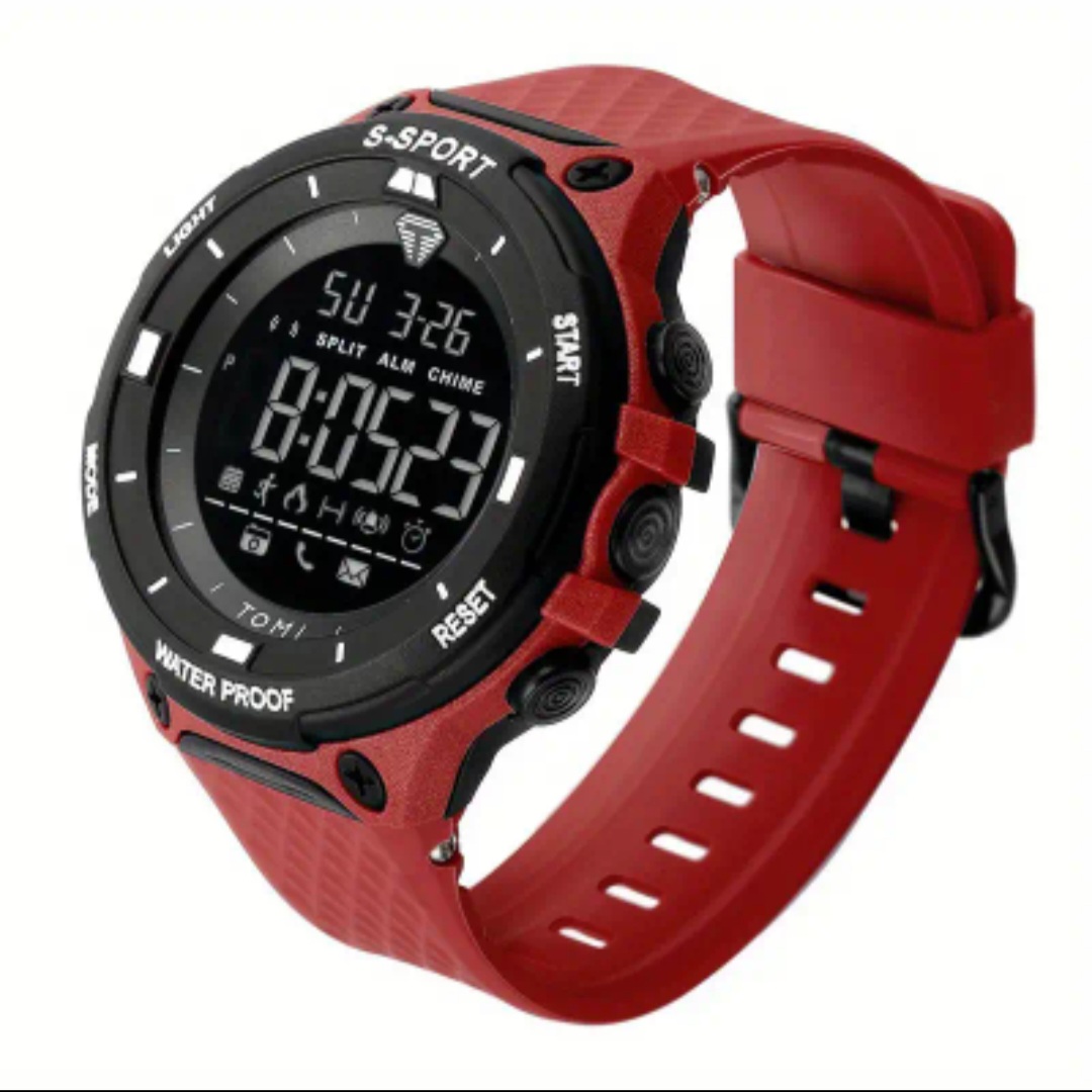 TOMI Sports Watch Large Dial Men's Water Resistant Trendy Quartz Watch - TOMI/RED Dress Watches 
