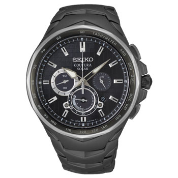 Seiko Gents Coutura Solar Chronograph Gunmetal Colour - SSC755P1 Seiko 