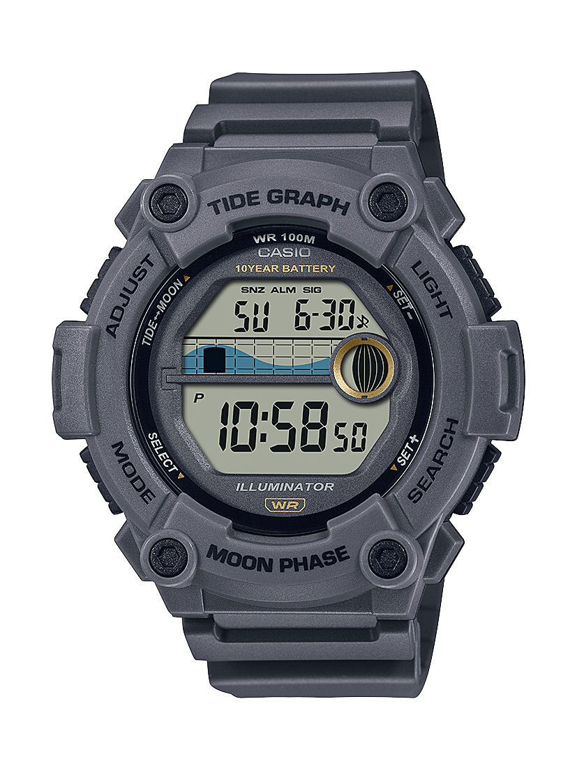 Casio Digital 10 Year Battery 100m WR & Tide Graph - WS1300H-8A CASIO 