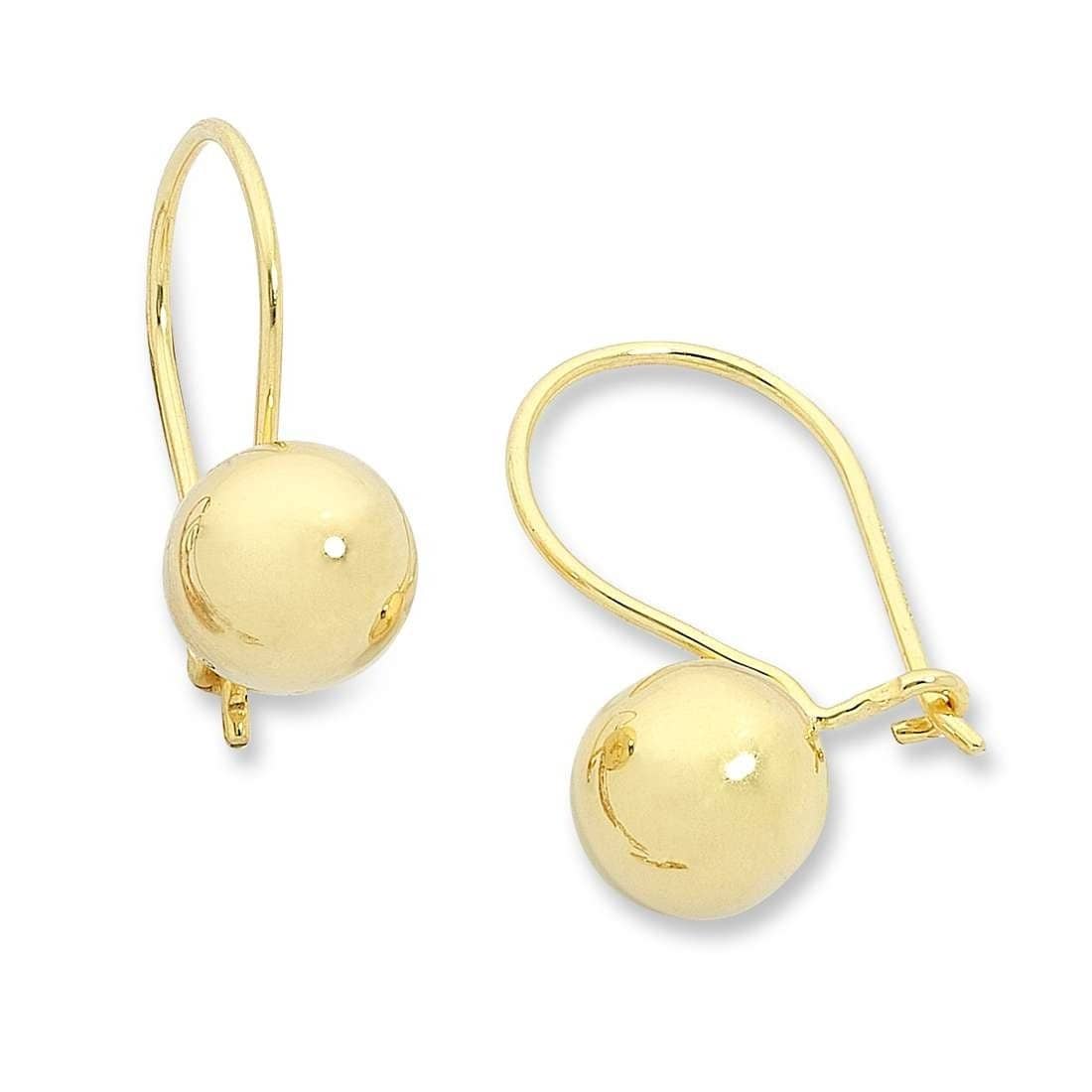 9ct Yellow Gold 9.5mm Euroball Earrings Gold Earrings 