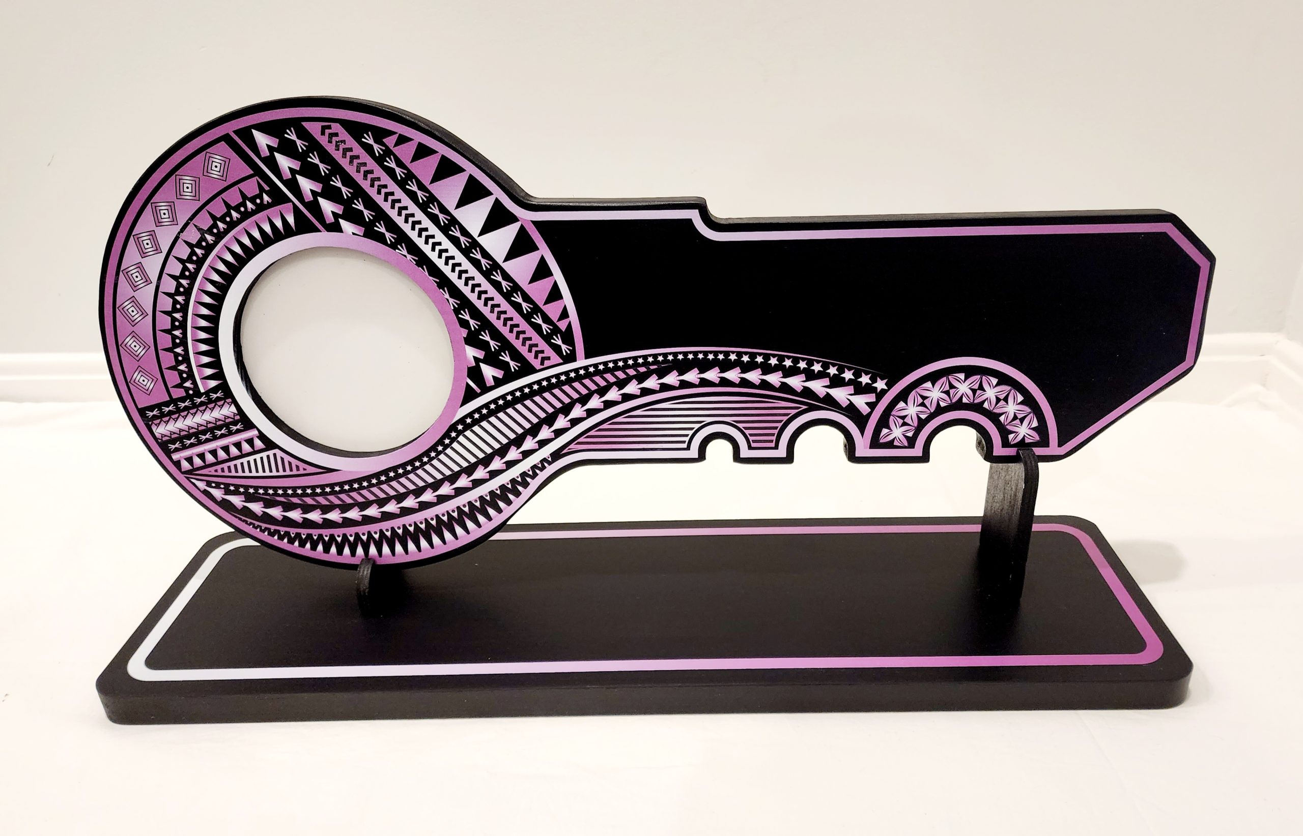 Island Design Purple Theme Colour UV Printed Birthday Key with Matching Colour Stand - Design 2252 21st Keys Island Design Purple Theme Colour UV Printed Birthday Key with Matching Colour Stand - Design 2252 21st Keys
