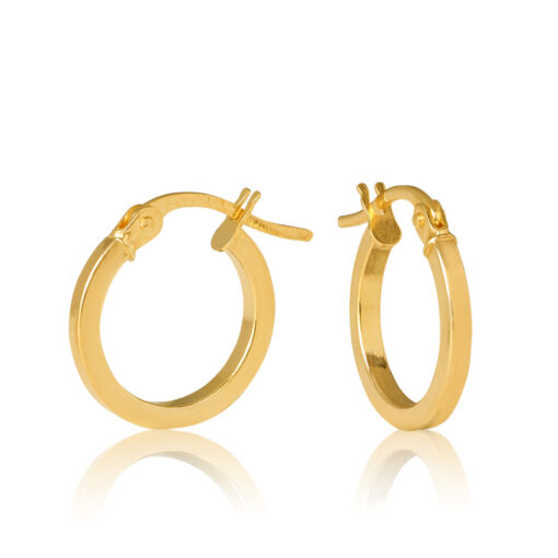 9ct Yellow Gold 10mm Square Hoop Earrings Gold Earrings 