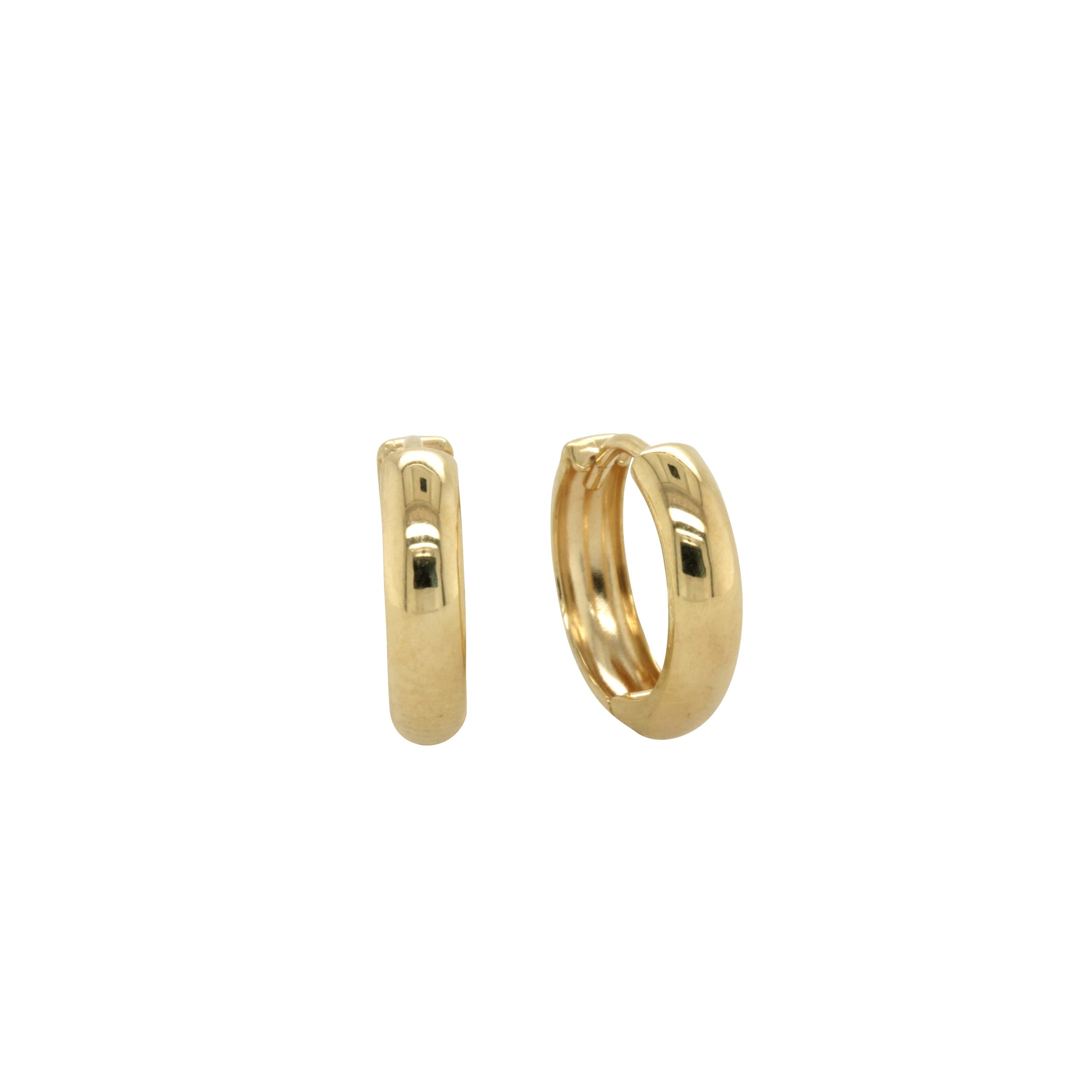 9ct Yellow Gold Silver Filled Huggie Earrings Gold & Silver Bonded Earrings, Gold Earrings 