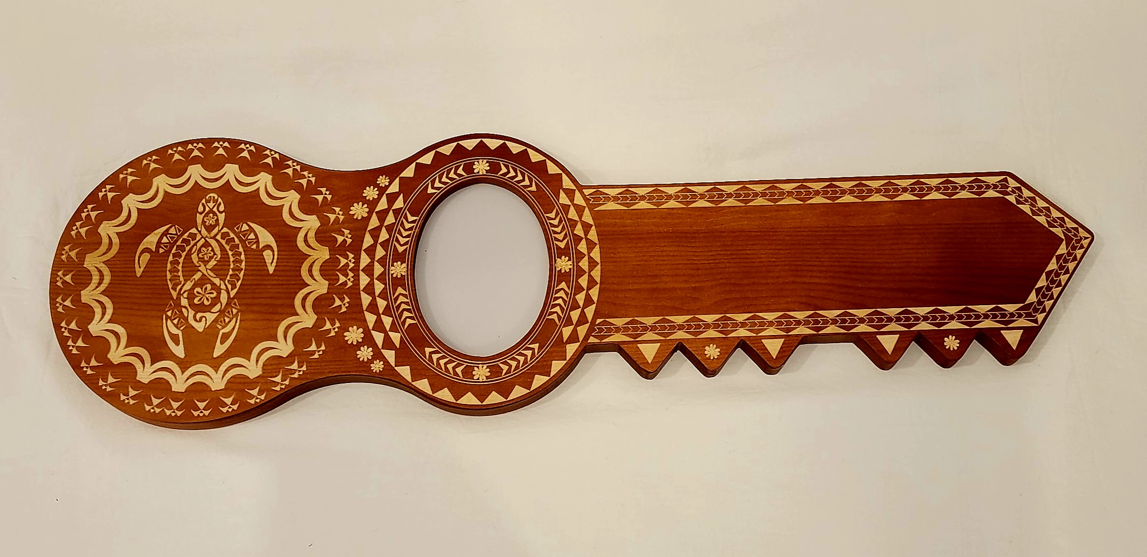 21st Island Design Key with Laser Engraved Patterns & Turtle - Design 2213DB 21st Keys 