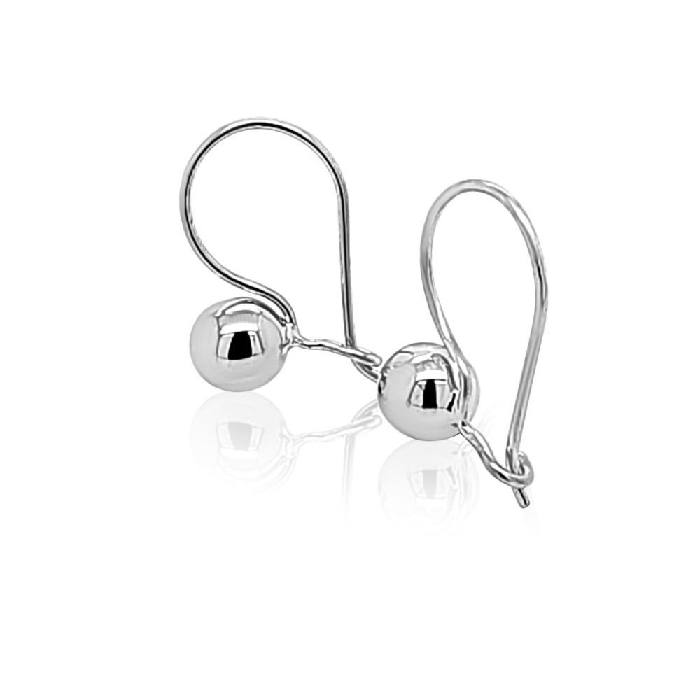 Sterling Silver 6mm Round Euroball Earrings STERLING SILVER EARRINGS 