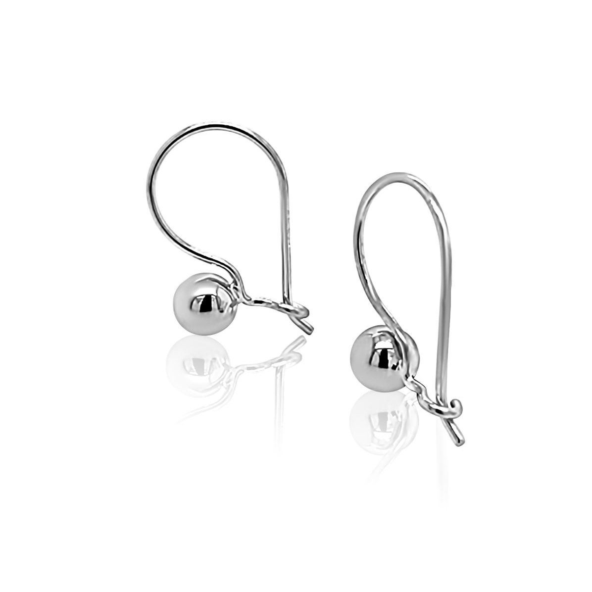 Sterling Silver 5mm Round Euroball Earrings STERLING SILVER EARRINGS 