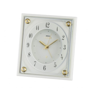 Seiko Mantle Clock Emblem with White Marble Case Quartz - AHR592W Seiko 