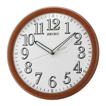 Seiko QXA720Z LumiBrite Brown Case White Dial Decorative Wall Clock Seiko 