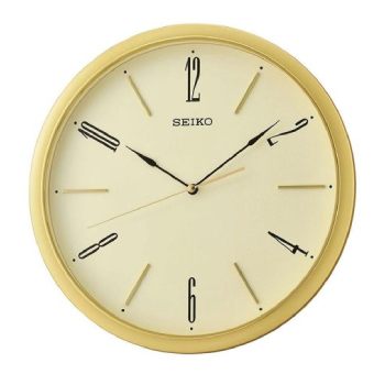 Seiko QXA725G Gold Case White Dial Decorative Wall Clock Seiko 