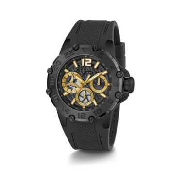 Guess Contender Black and Gold Tone Multifunction Sports Watch - GW0640G2 GUESS 