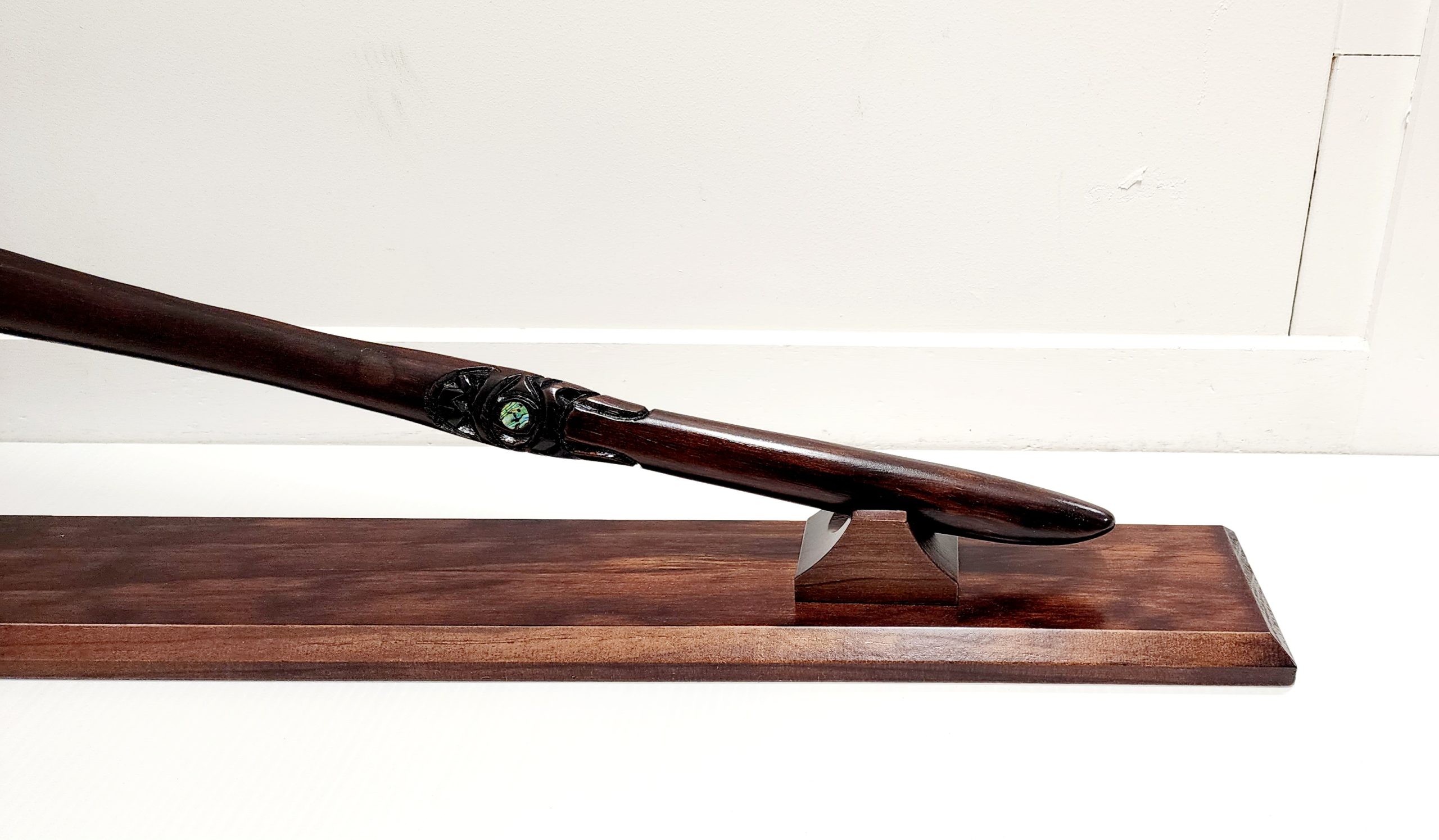 Large Wooden Carved Maori Axe - Tewha Tewha with New Zealand Greenstone Blade NIXON, WATCH Large Wooden Carved Maori Axe - Tewha Tewha with New Zealand Greenstone Blade NIXON, WATCH